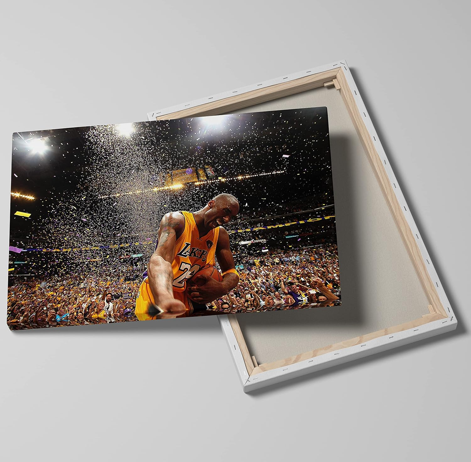 Basketball Canvas Wall Art for Kobe Bryant Poster Prints Sports Wall Decor Framed Cheering Win the Championship Picture Artworkts Photo - 12X18 Inch image number 3