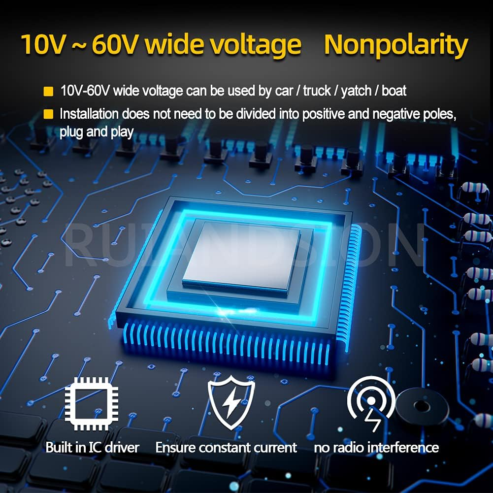 Ruiandsion 2Pcs 7440 7443 LED Bulb Amber T20 Wedge LED Bulbs 12V 3030 10SMD LED Chipsets Replacement for Reverse Turn Signal Lights, Non-Polarity image number 7