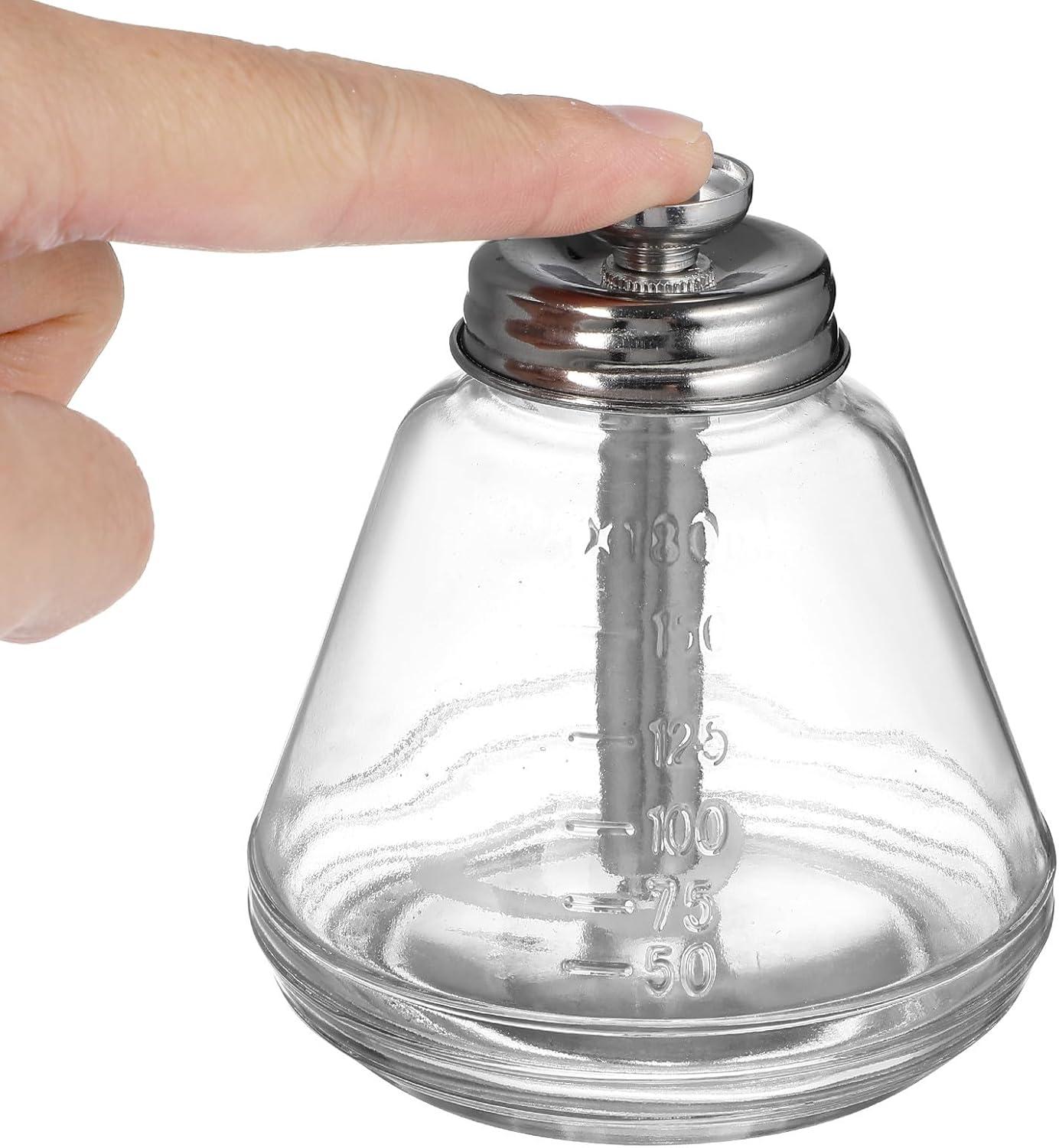 GRADENEVE Transparent Glass Push down Pump Bottle with Core Acid-Resistant Dispenser for Nail Polish Makeup Monomer and Beauty Liquids Clear Empty Glass Container for Efficient Liquid image number 6