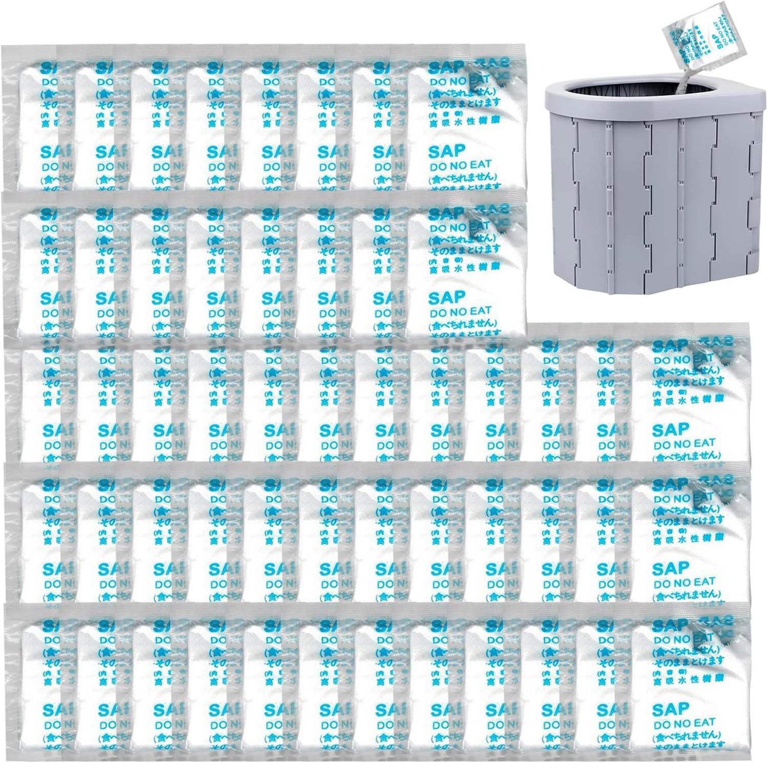 Portable Toilet Absorbent Gel Powder, 50Pcs Urine Absorbent Gel, Absorbents Odor Eliminator Pee Solidifier, Urine Powder for Camping Outdoor Hiking Fast-Acting Gels image number 4