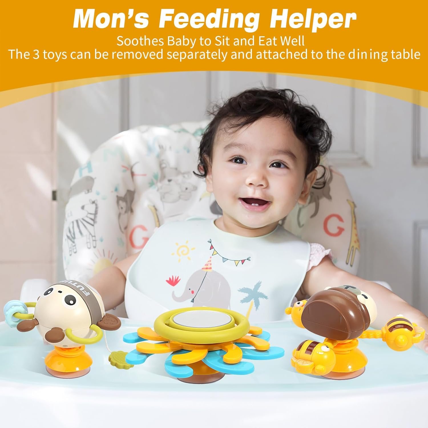 Baby Stroller Toy, Bouncer Toy Bar, Flexible Activity Arch Pram Toys for Toddlers (Blue) image number 3