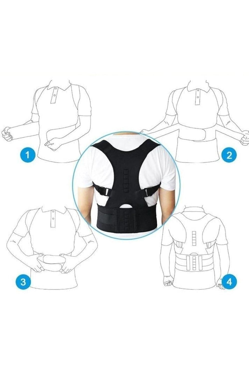 Back Brace Back Straightener Posture Corrector, Adjustable and Lightweight Back Support, Scoliosis and Hunchback Correction, Relief Back Pain,Provides Support and Shape for Back image number 1