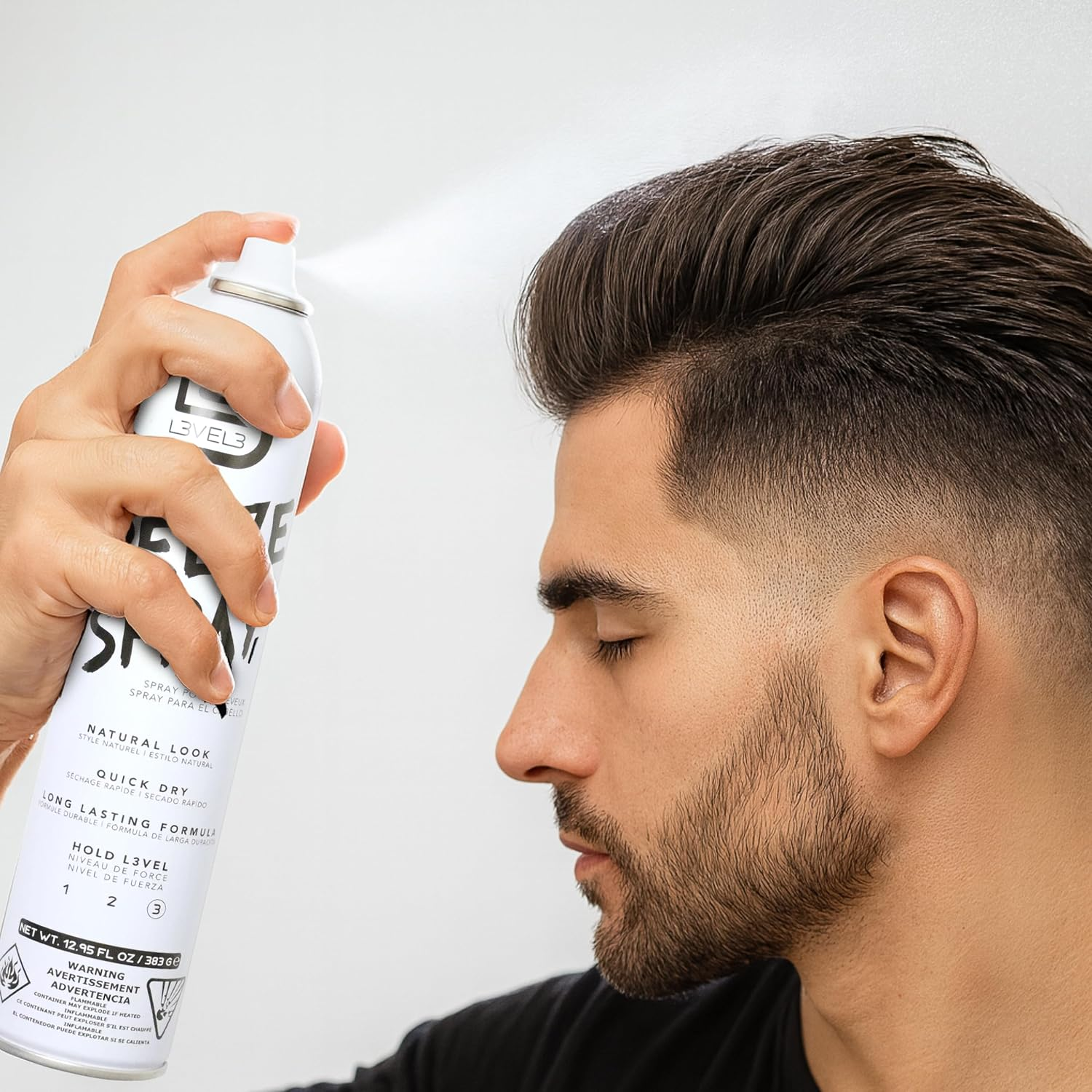 L3VEL3 Long Lasting and Strong Freeze Hair Spray 383 G image number 6