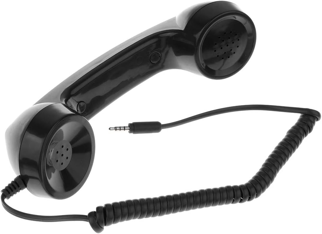 FITYLE 3.5Mm Retro Classic Telephone Cell Phone Handset Receiver for Iphone - Black image number 4