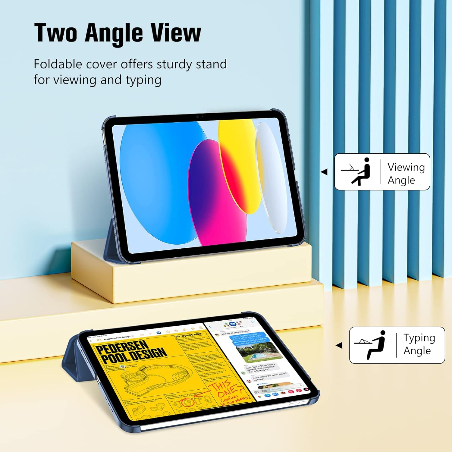 Procase for Ipad (A16) 11Th Generation 11 Inch 2025/ Ipad 10Th Generation 10.9 Inch 2022 Case, Slim Smart Cover with Translucent Hard Shell Back, Supports Touch ID, Auto Wake/Sleep -Navy image number 6