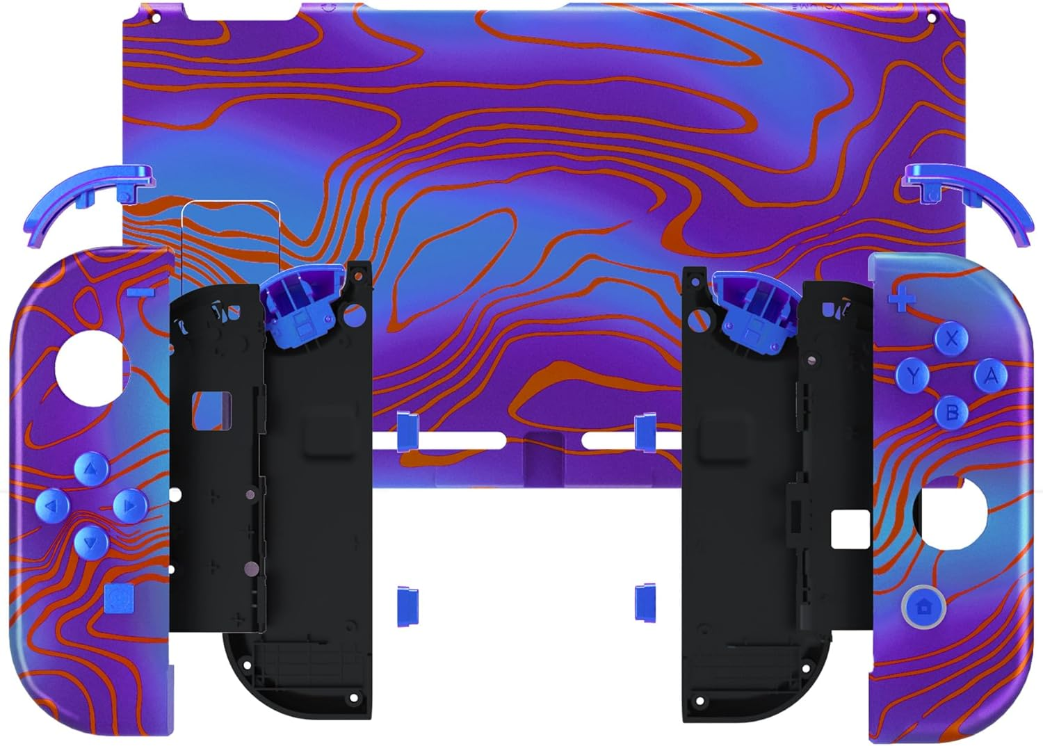 Extremerate DIY Replacement Shell Buttons for Nintendo Switch, Back Plate for Switch Console, Housing with Full Set Buttons for Joycon Handheld Controller - Damascuscamo