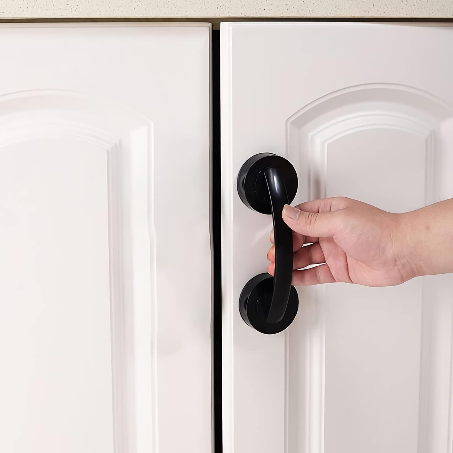 Glass Door and Window Handle, Suction Cup Bathroom Sliding Doors Handles, Non-Porous Handles Shower Grab Bars, Cabinets and Wardrobes Non-Marking Handle (Gold)