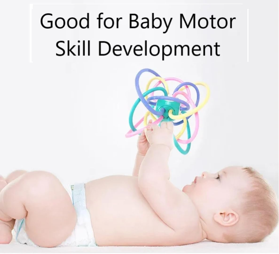 Sensory Teether Manhattan Ball Toy and Rattle Set, Multi-Colored, 2 Pack, 2 Sizes (5 Inch X 5 Inch and 3.5 Inch X 3.5 Inch)