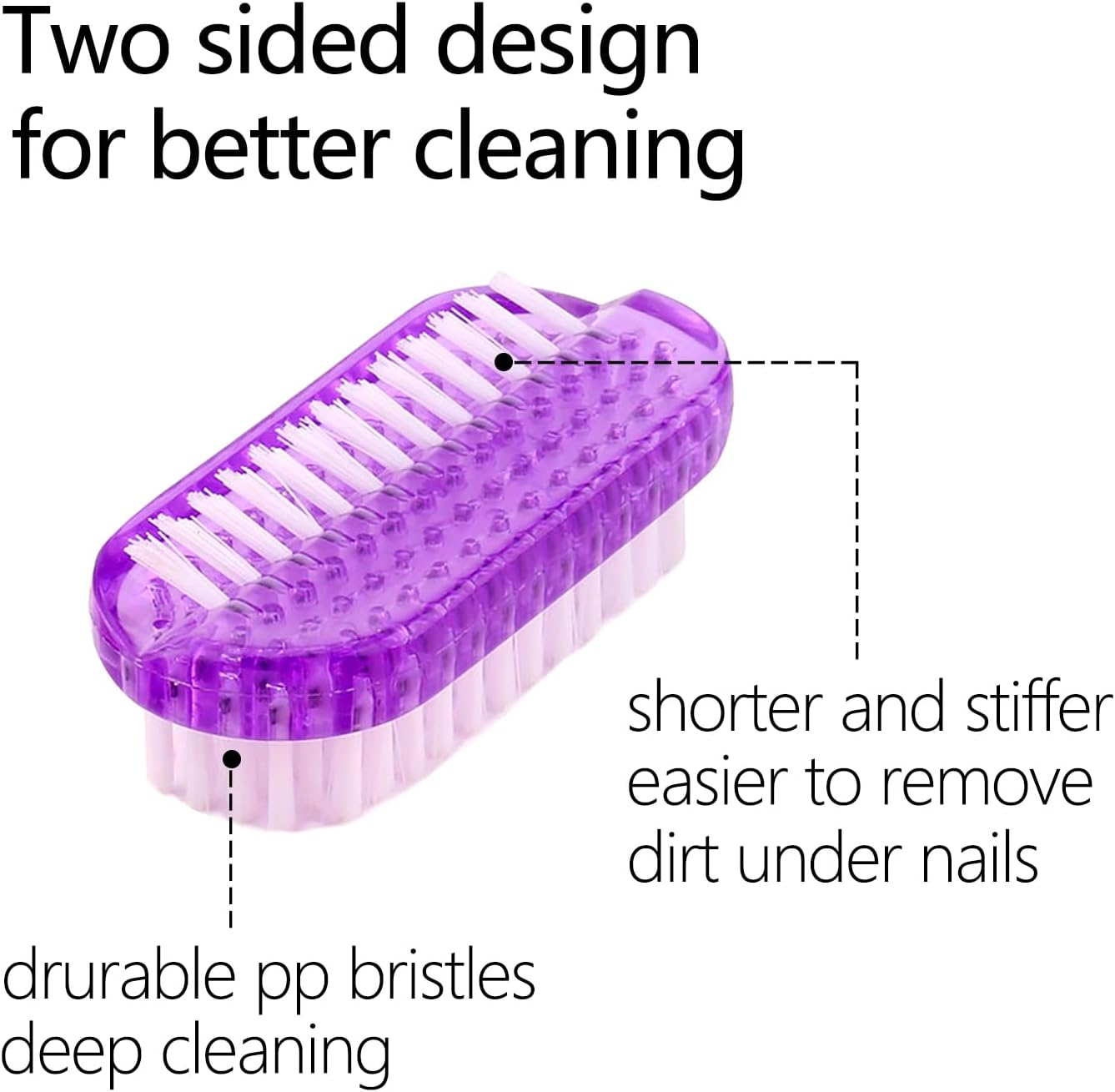 Nail Brush Two Sided Fingernail Scrub Brush Hand Cleaning Brushes Soft Stiff Bristles Nails Toes Scrubber for Men Women Kids,4 PCS image number 2