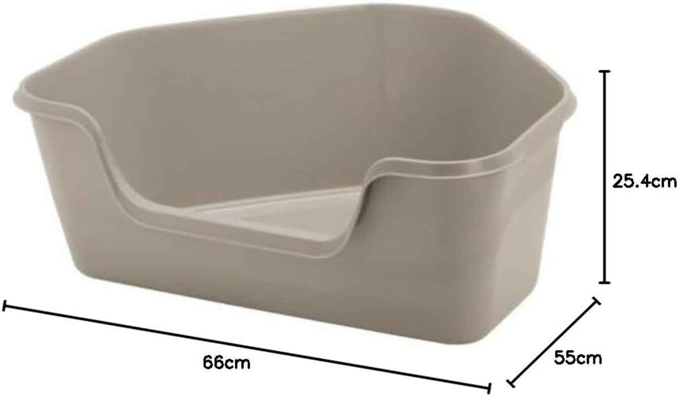 [OFT] HY Fit Cat Toilet, Large Body, Splatter Prevention, High Cat, Large, One-Piece Molded with Low Entrance (Gray)