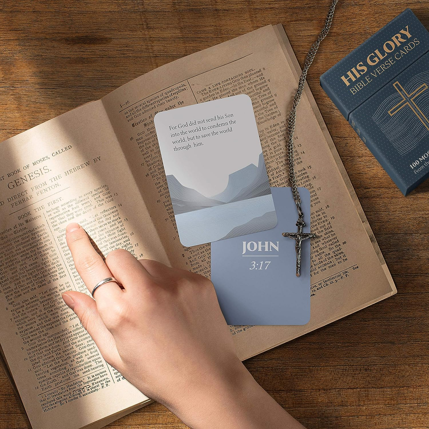 HIS GLORY - Bible Verse Cards - 100 Prayer Cards of 100 Most Popular Bible Verses - Scripture Cards - a Prefect Christian Gifts for Women image number 3