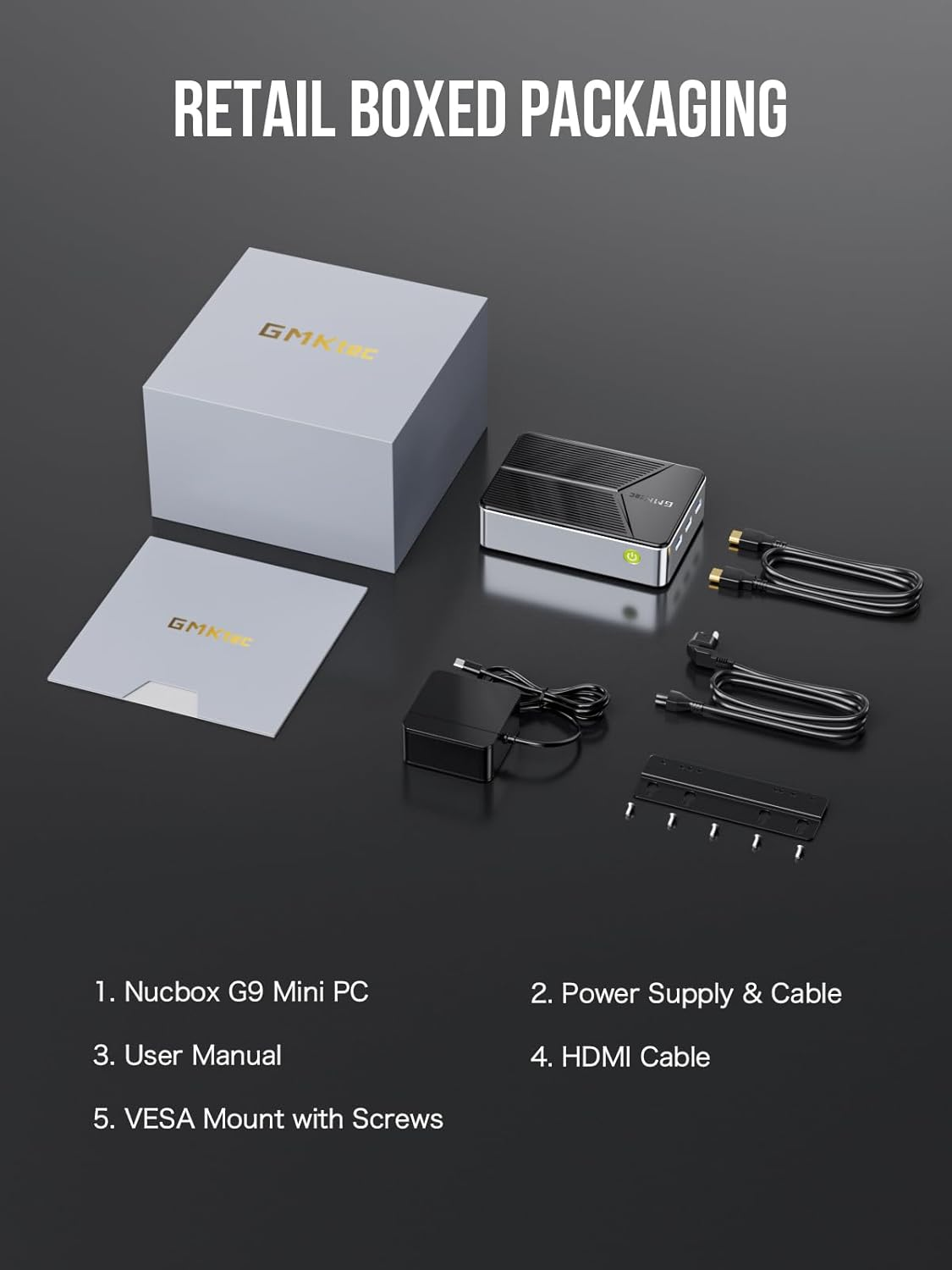 Gmktec Mini PC NAS Intel N150 Dual Boot System Desktop Computer 12GB DDR5 64GB EMMC+512GB SSD, 4*M.2 Nvme Slots, Dual NIC 2.5G, USB-C/USB 3.2 10Gbps, Network Attached Storage Upgraded G9 image number 4