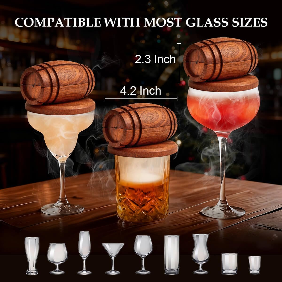 Whiskey Smoker Kit Men Gifts - Cool Gadgets Whisky Christmas Birthday Gifts for Men Him Dad Husband Grandpa Old Fashioned Drink Cocktail Smoker Infuser Kit Bourbon Cocktail Bar Accessories image number 1