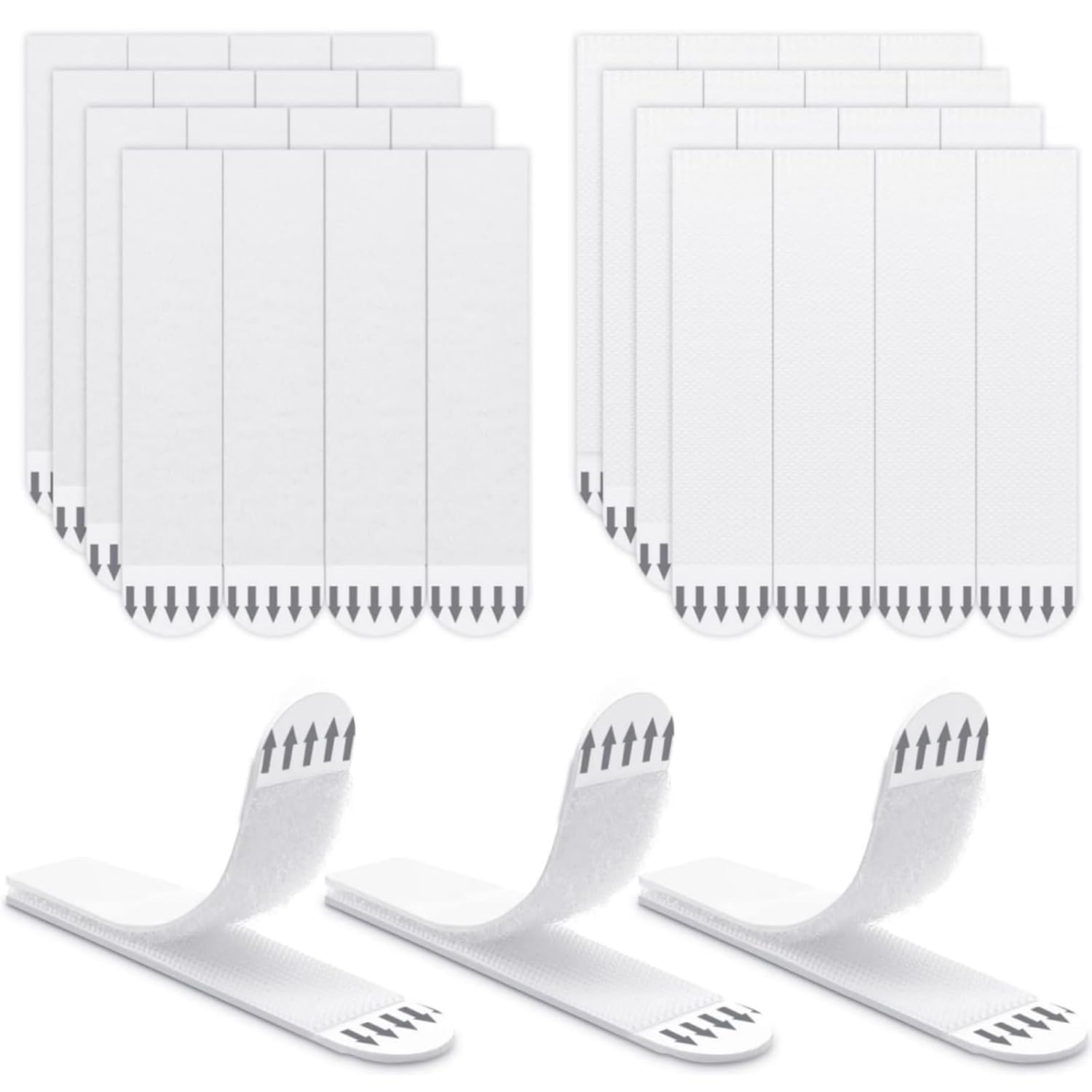 Suntvenxau Picture Hanging Strips Heavy Duty 16 Pairs (32 Strips), Damage Free Removable Wall Tape, Double-Sided Hook Loop Adhesive Mounting Tapes for Decorations, 16X70Mm