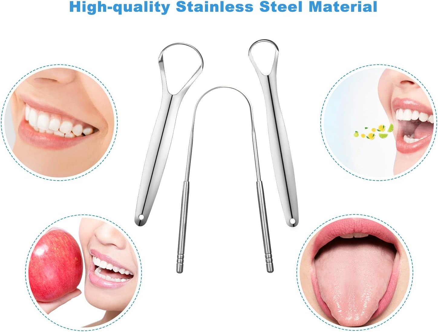 Tongue Cleaner, Portable Tongue Cleaner, Stainless Steel, Easy to Use, Tongue Scraper for Adults and Kids, Professional Tongue Scraper for Fresh Breath in Seconds image number 5