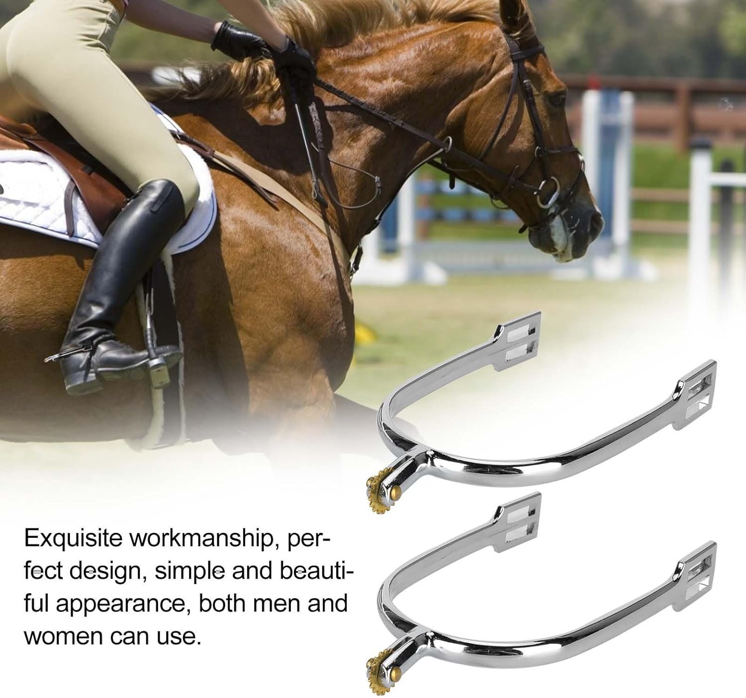 QANYEGN Knob Horse Spurs, Zinc Alloy Equestrian Horse Spurs, English Horse Riding Spurs for Equestrian Boots and Horsemanship Lovers image number 5