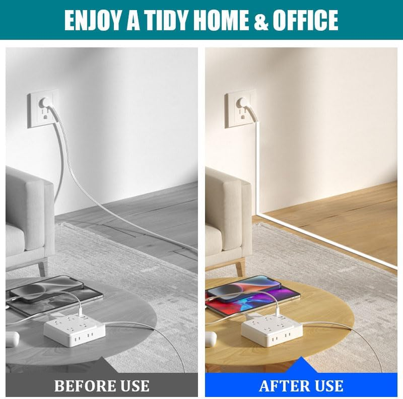 1M White Silicone Cable Trunking - Soft Cable Raceway Cover for Wall & Desk, Cord Hider Organiser for Tv/Home/Office, Wire Management System for Extension Cords & Electronics