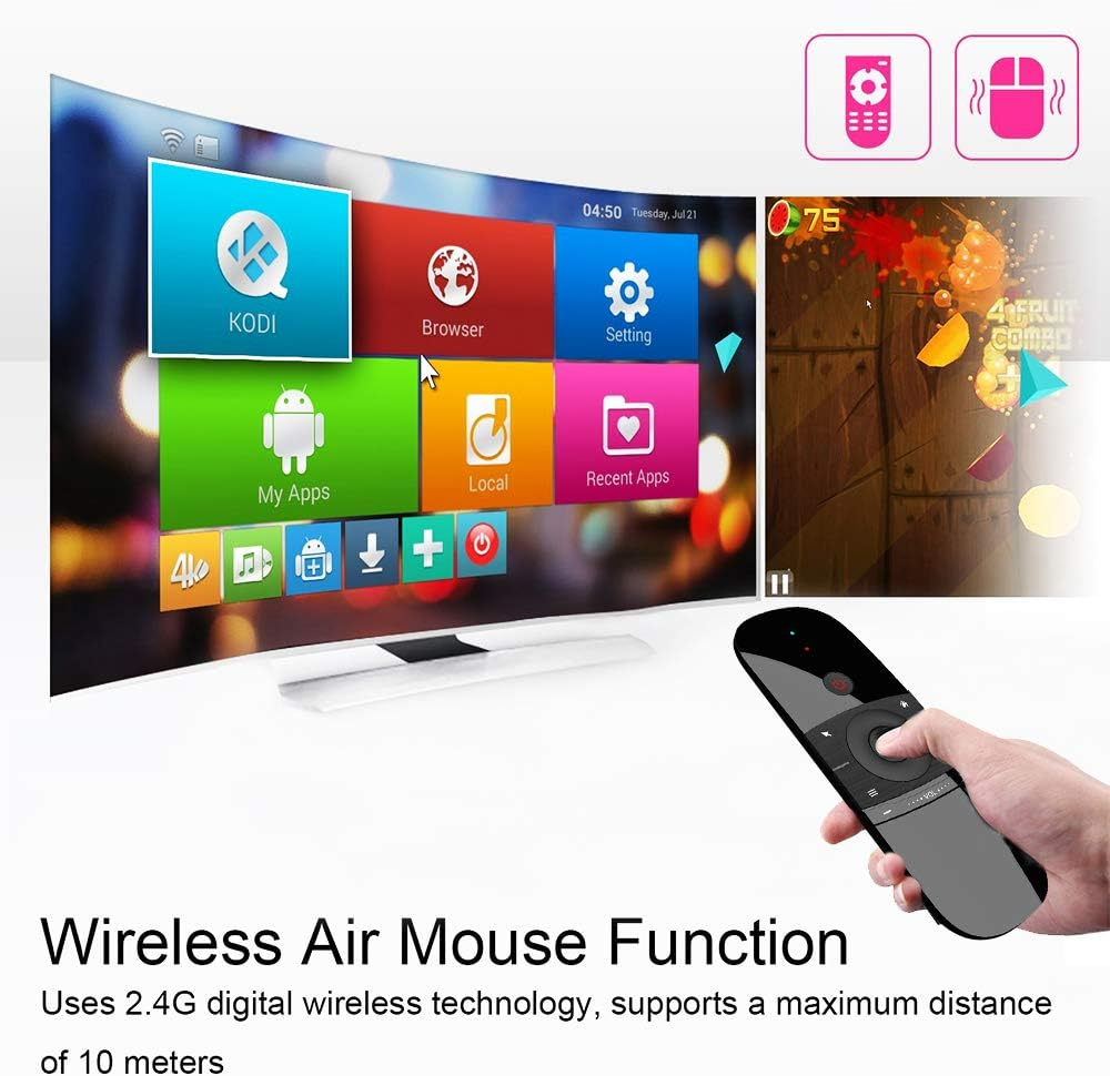Air Mouse,Wireless Keyboard 2.4G Smart TV Remote with Mouse Game Handle Android Remote Control for Android TV Box/Pc/Smart Tv/Projector/Htpc/All-In-One PC/TV