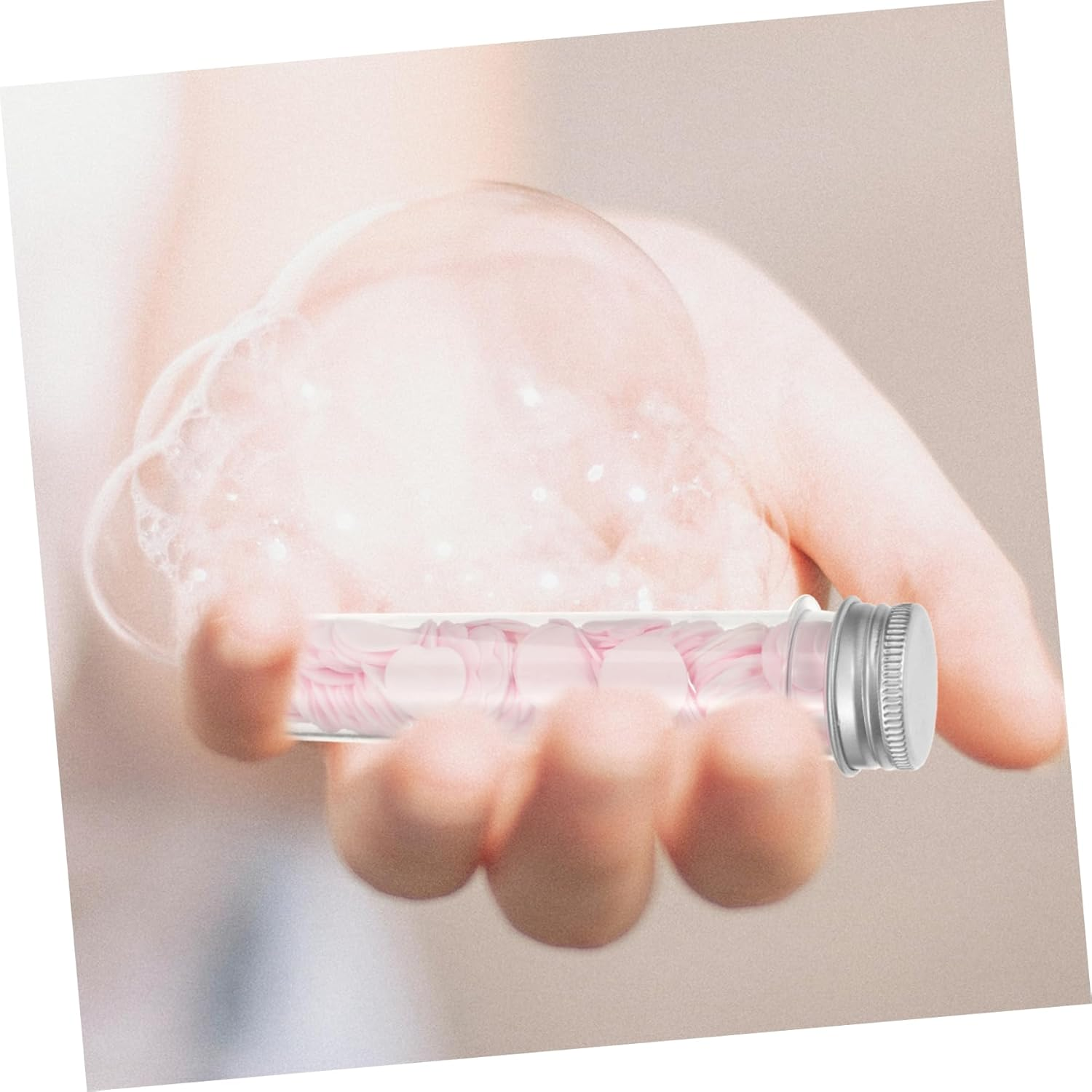 KOMBIUDA 5Pcs Portable Soap for Travel Scented Foaming Soap Petals Disposible Paper for Outdoor Bath