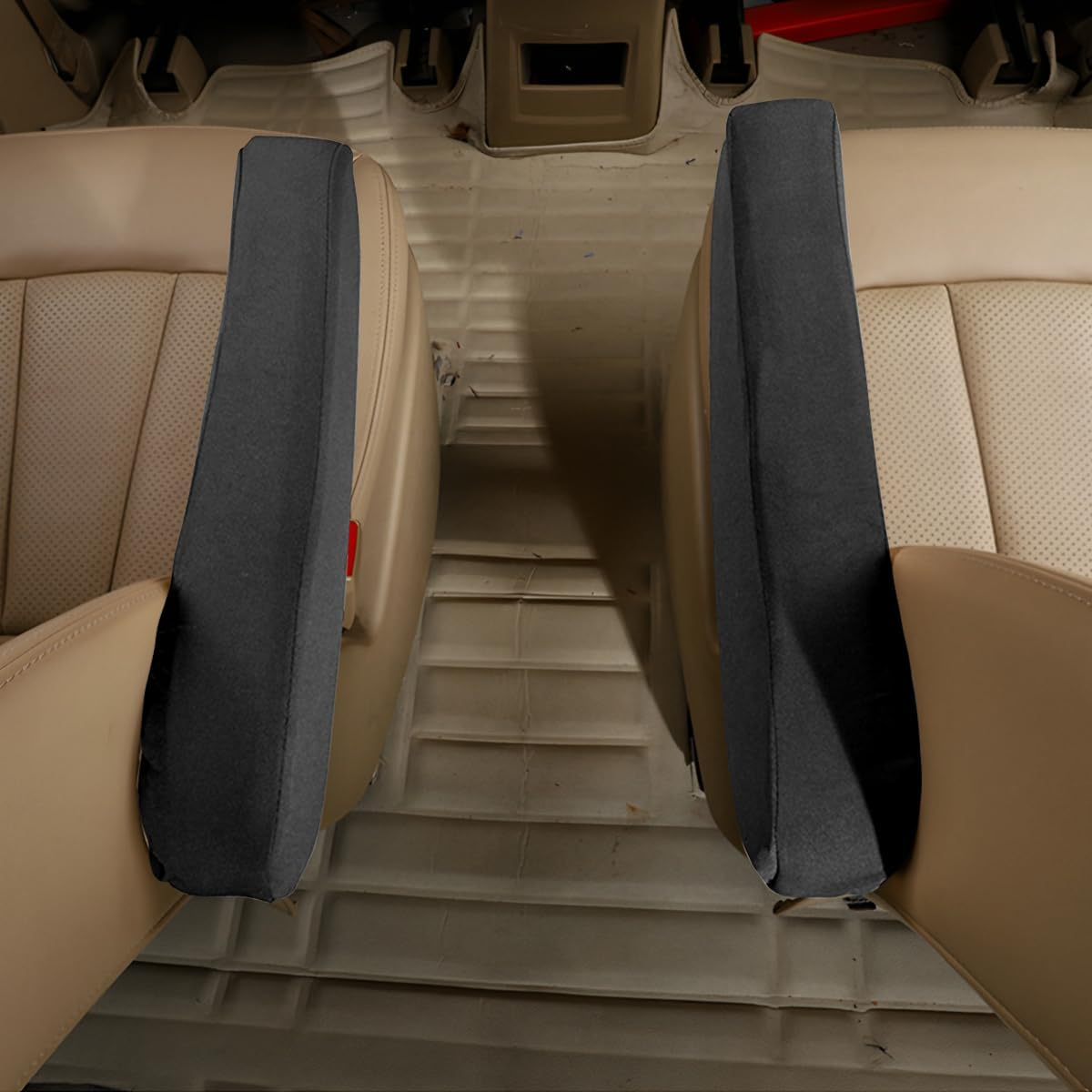 AUCELI 2 Pcs Car Front Seat Armrest Covers, Cloth Fabric Armrest Protectors, Direct Replacement Center Console Lid Armrest Cover Skin, Universal Accessories for Car, SUV, Truck and Van - Beige image number 4