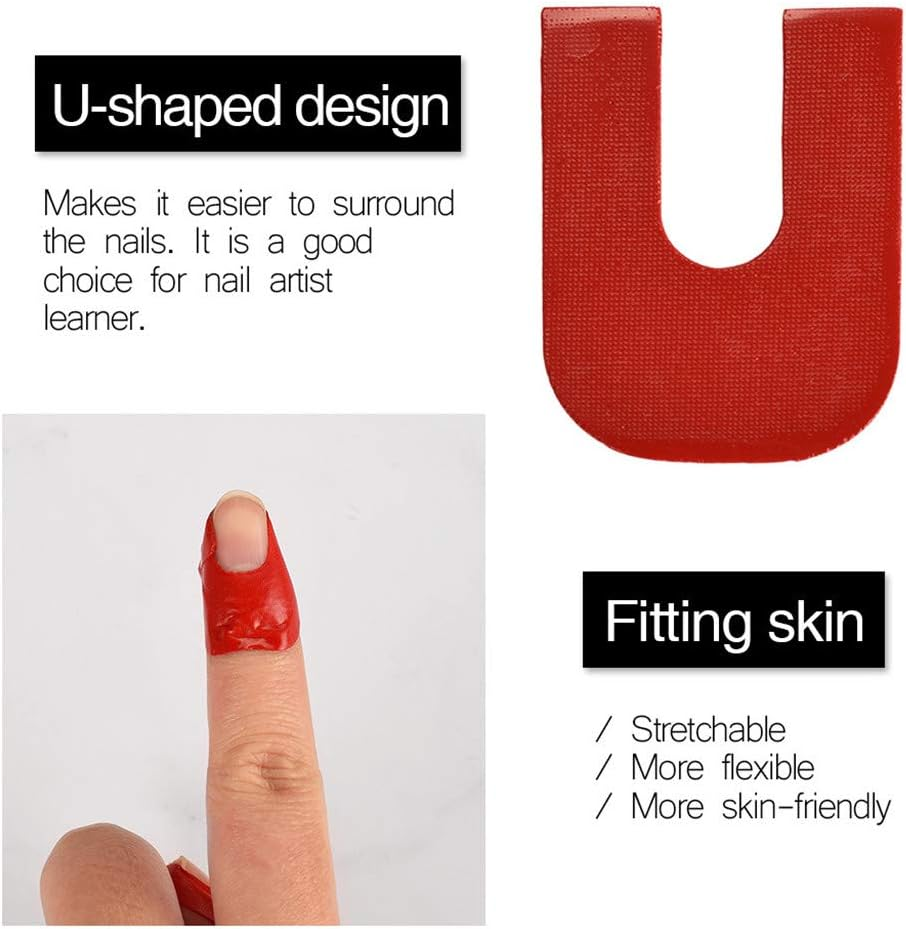 Pack of 200 Red Disposable Nail Tapes Cuticle Guard image number 2