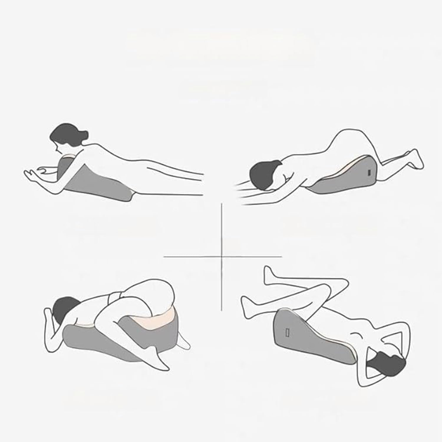 Quintin Butt Cushion for Couples, Low-Profile Design Couples Pillow for Intimacy, Wedge Pillow Memory Foam, Recovers after Impact, Provides Intimacy Support (Grey) image number 5