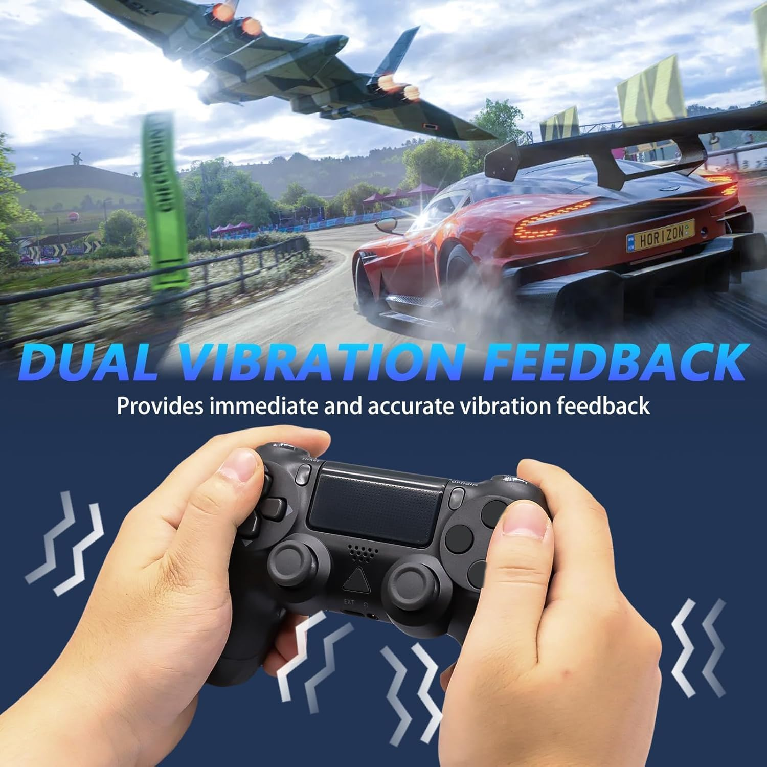 Wireless Controller for PS4 -Controller Wireless for Ps4/Pro/Slim/Pc, Bluetooth Gamepad Joystick with Dual Vibration Touch Panel 3.5Mm Audio Jack Six-Axis Buttons Upgraded Ergonomic Controller(Black) image number 6