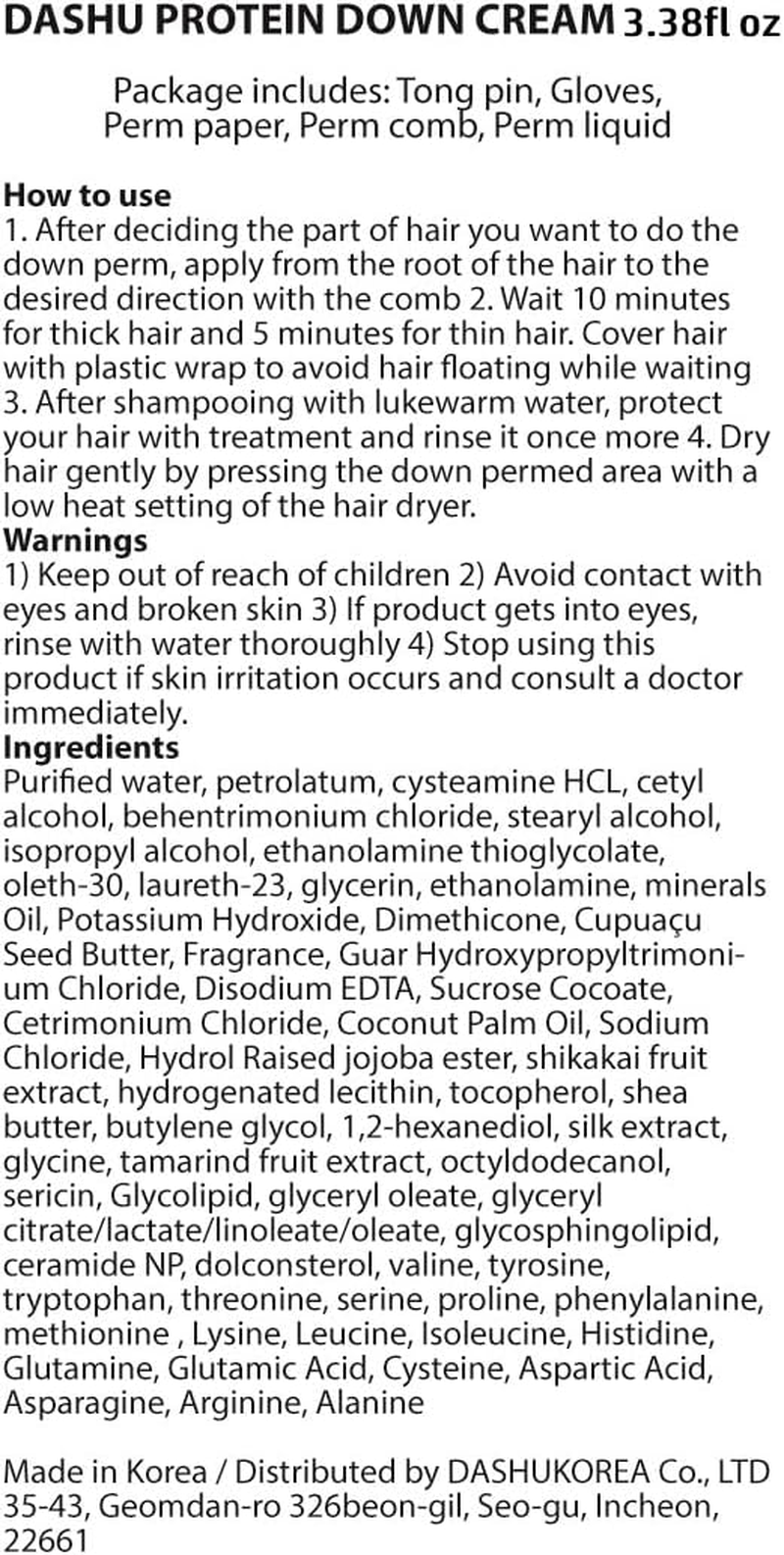 DASHU Protein down Cream 3.5Oz - down Perm,1 image number 2