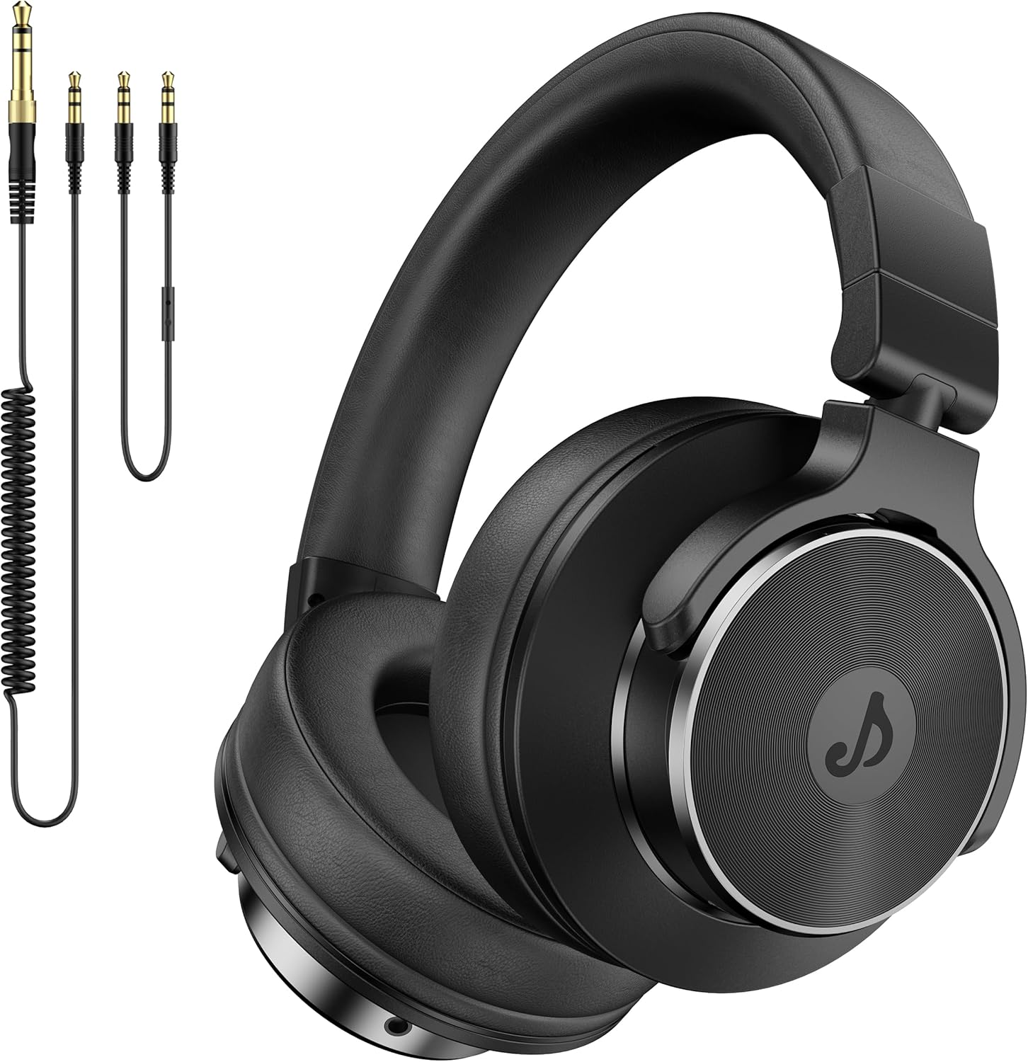 DJ Headphones over Ear Headphones Studio Monitor & Mixing DJ Stereo Headsets with 50Mm Neodymium Drivers and 1/4 to 3.5Mm Jack for AMP Computer Recording Podcast Keyboard Guitar Laptop (Black) image number 1