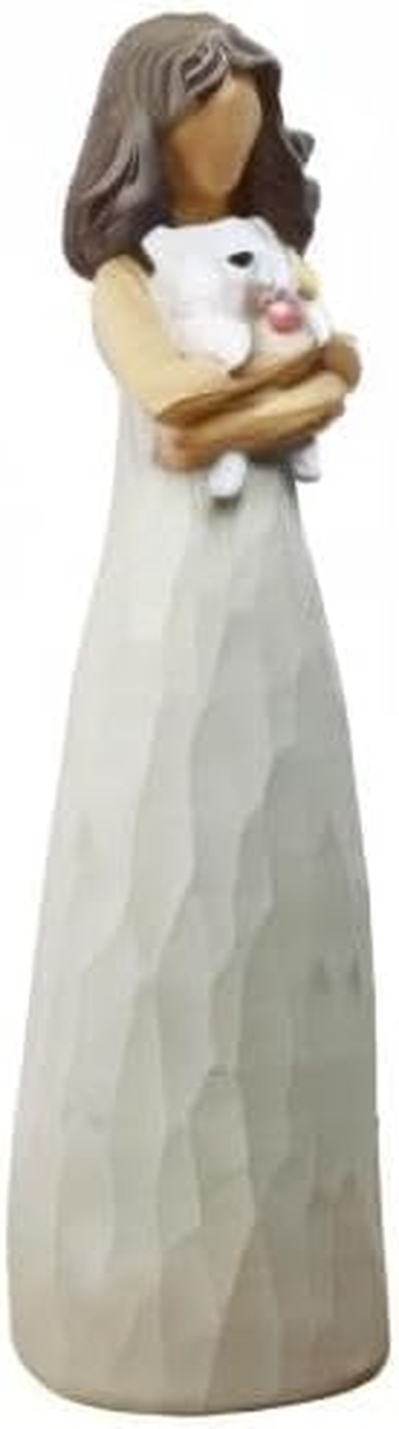 BUTILIVEEN Woman with Dog Figurines, Sympathy Dog Memorial, Pet Loss Gifts, Gifts for Dog Lovers,Resin, White image number 2