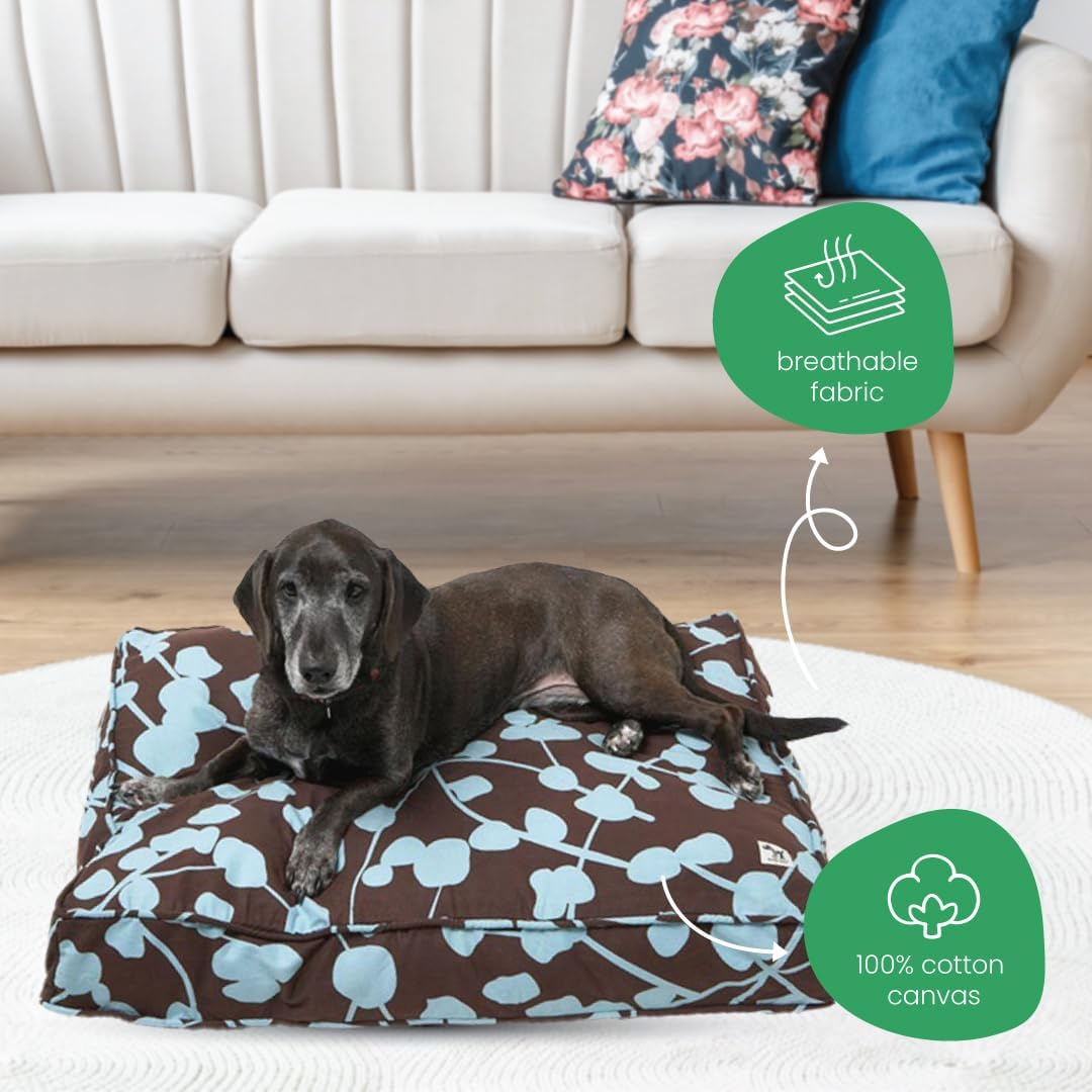 Molly Mutt Medium to Large Dog Bed Cover - Your Hand in Mine Print - Measures 27&rdquo;X36&rdquo;X5&rsquo;&rsquo; - 100% Cotton - Durable - Breathable - Sustainable - Machine Washable Dog Bed Cover image number 1