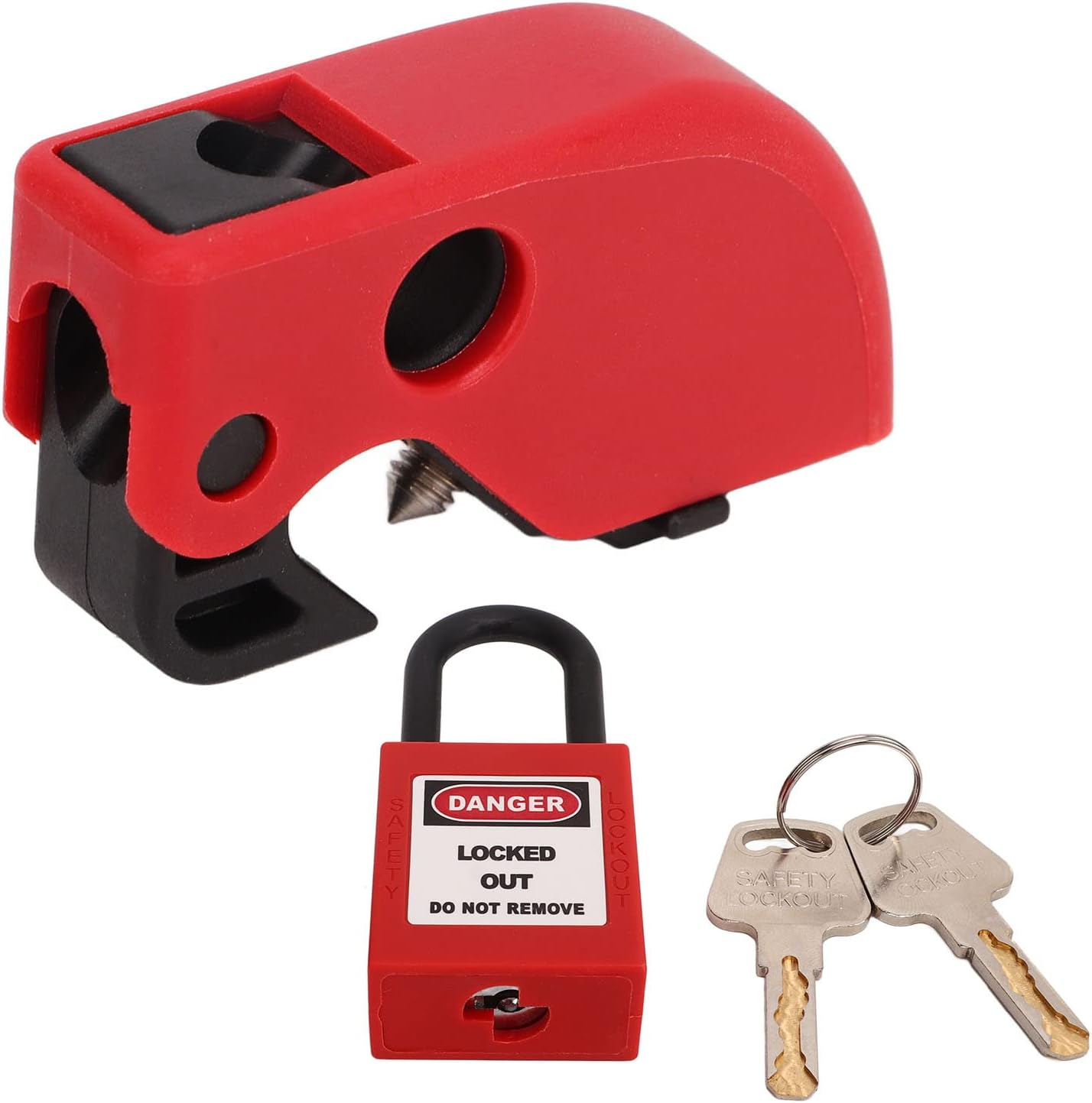 Electrical Lockout Tagout Kit, Multipole Circuit Breaker Lockouts Plug Hasps Clamp on Group Tag Universal Lock Keyed with Number 2 Keys for Station Refill Safe Lock Outs