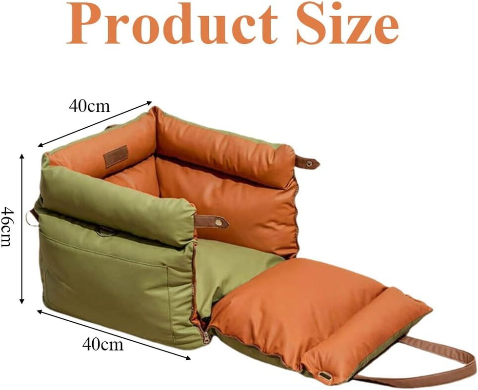 Car Seat for Small Dog, Portable Car Seat Bed with Storage Pockets and Safety-Belt, Pet Auto Seat, Summer Winter Washable for Small Dogs Puppy Kitten image number 5