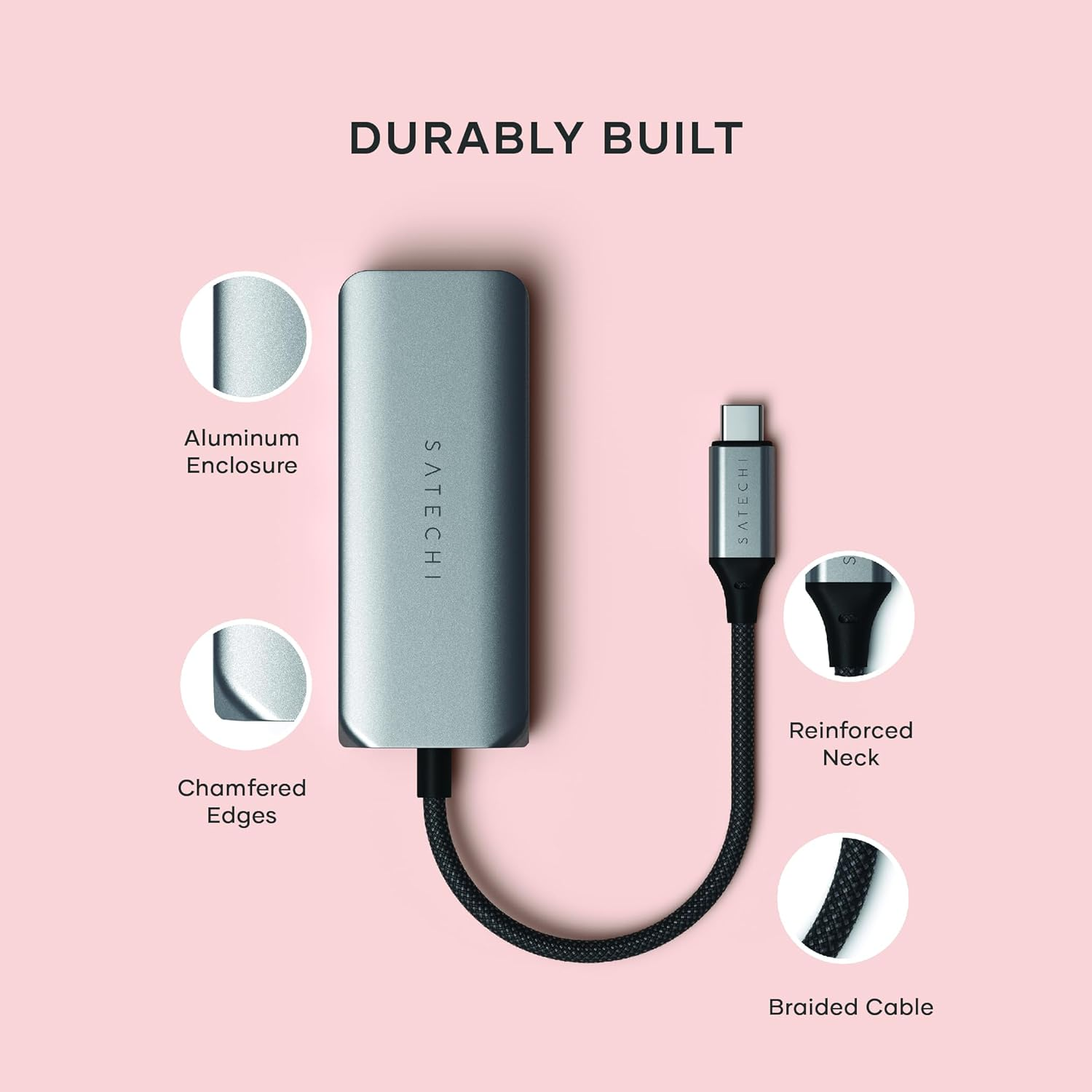 Satechi USB C 2.5 Gigabit Ethernet Adapter, 4-In-1 Network Adapter with Enhanced Speed and 3X USB-C 3.2 Ports, Compatible with Macbook, Ipad, Windows, Android, Chrome and More image number 4