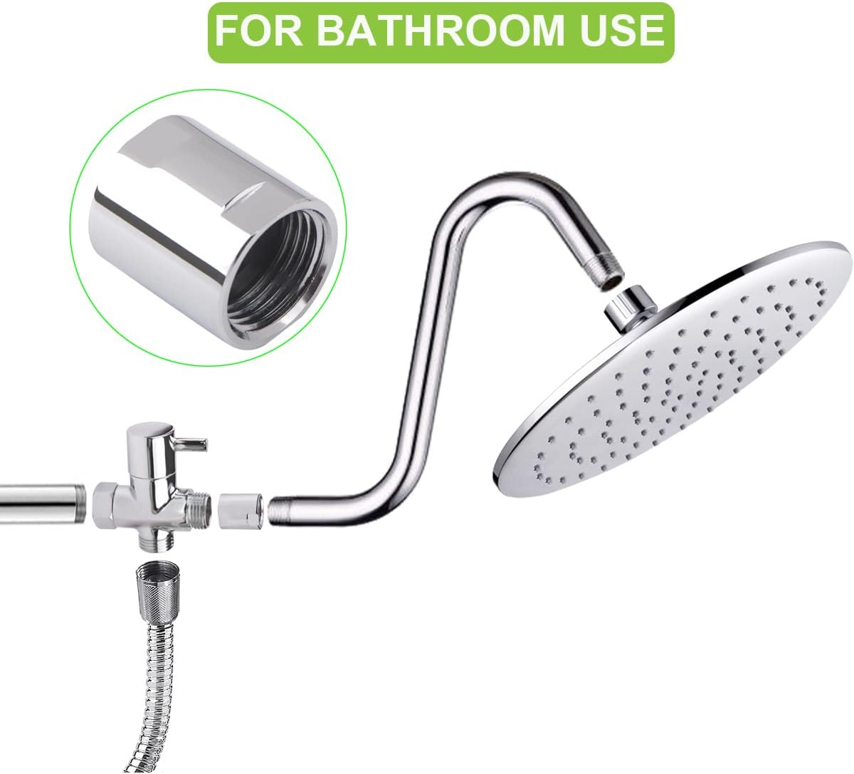 2 Pack Brass Pipe Fitting 1/2"G,Female Threaded Converter Adapter,Chrome Shower Coupling Pipe Fitting for Home Plumbing Pipes,Hose Extender Connector image number 6