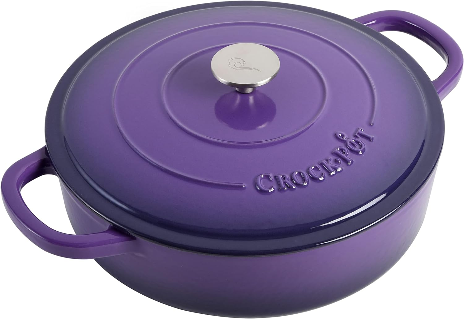 Crock-Pot Artisan Enameled Cast Iron Braiser W/Lid, 5 Quart, Lavender Purple image number 3