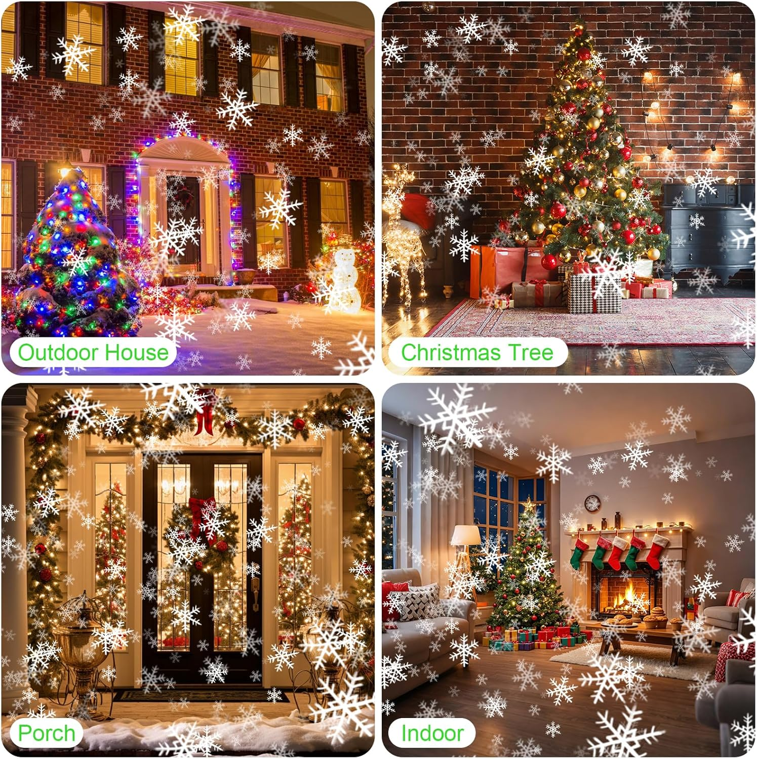 Christmas Projector Light, Double Head IP44 Waterproof & Adjustable Outdoor Snowflake Projector, Led Christmas Light, Xmas Holiday & Party Decorations image number 5