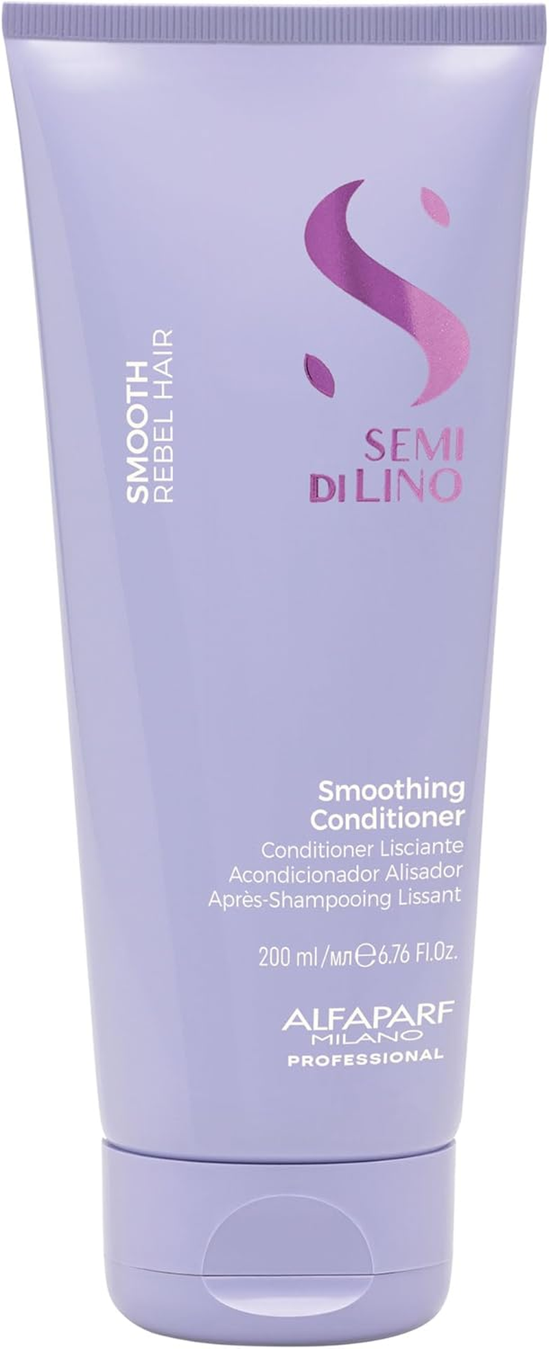 Alfaparf Milano Semi Di Lino Smooth Conditioner for Frizzy and Rebel Hair - All Soft Detangling Conditioner with Flax Seed for Humidity Control - anti Frizz & Hair Straightening Treatment image number 4