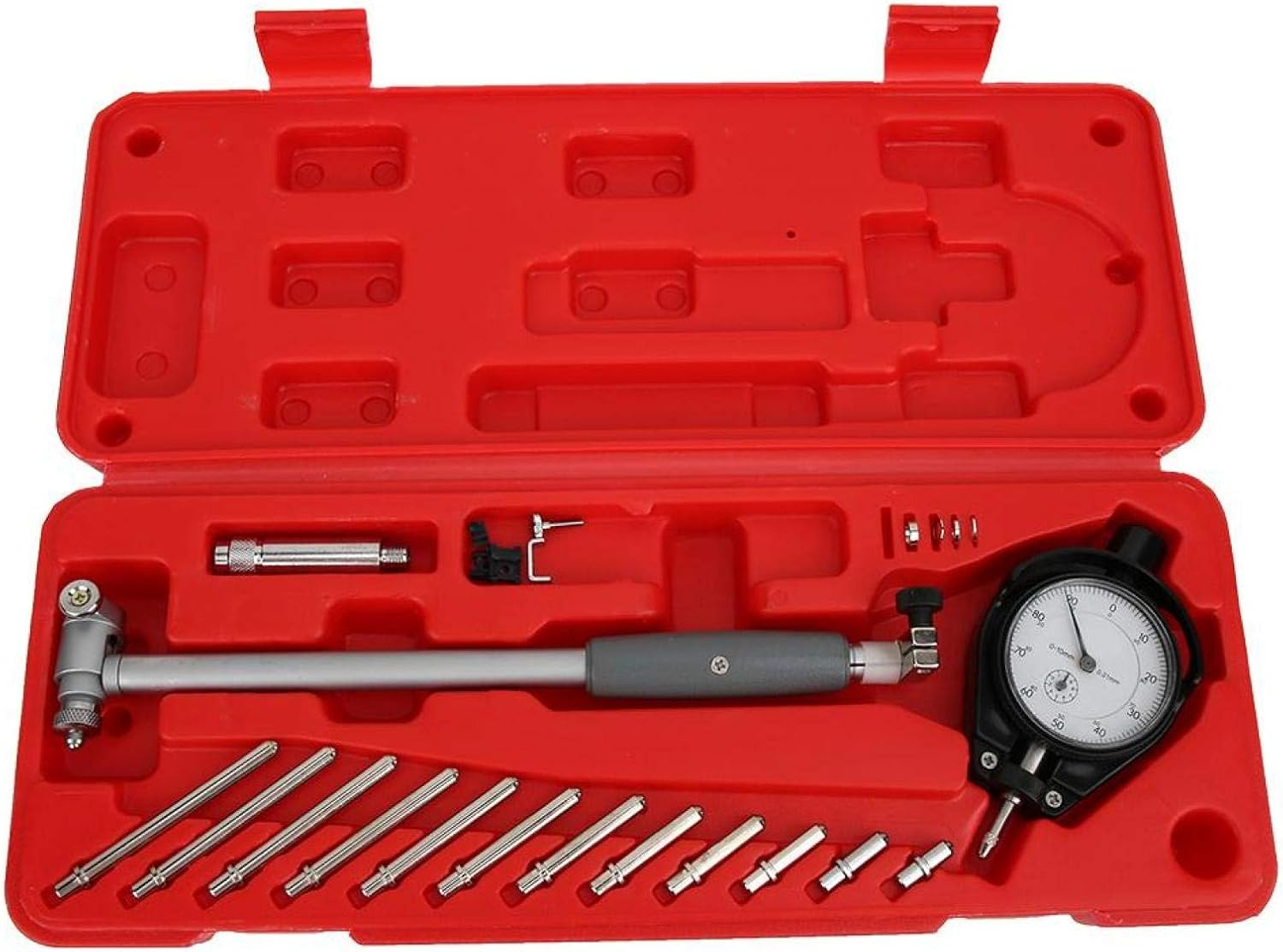 Dial Bore Gage Set, 50Mm-160Mm Dial Bore Gage, Micrometers Bore Gauges Internal Diameter Measuring Tool for Measuring Workpiece Cylinder Measurement image number 1