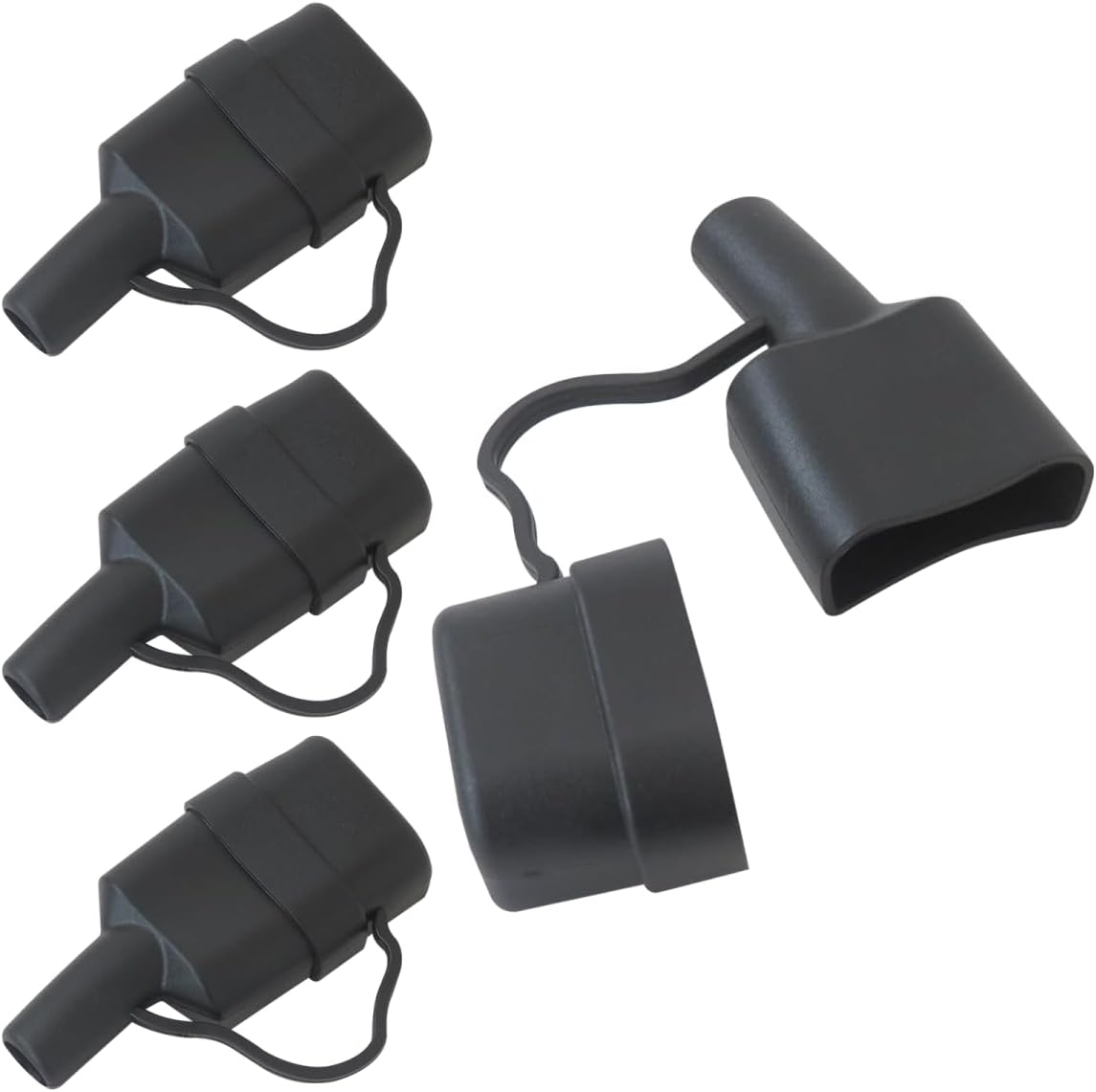 4Pcs 50A for Anderson Plug Dust Cable Sheath Cover with Cap Waterproof Cap - Black