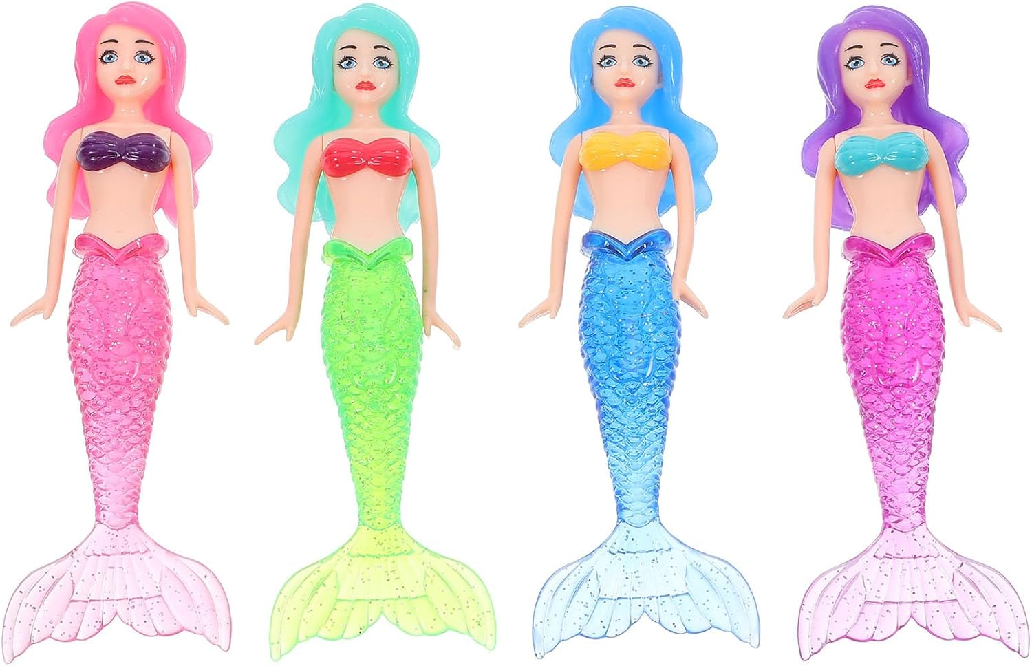 4Pcs Diving Toys Swimming Pool Water Swimming Toys Pool Diving Game Sinking Mermaid Toy Pool Games Pool Toys for Water Toy for Pool Rings for Diving Plastic ERINGOGO image number 3