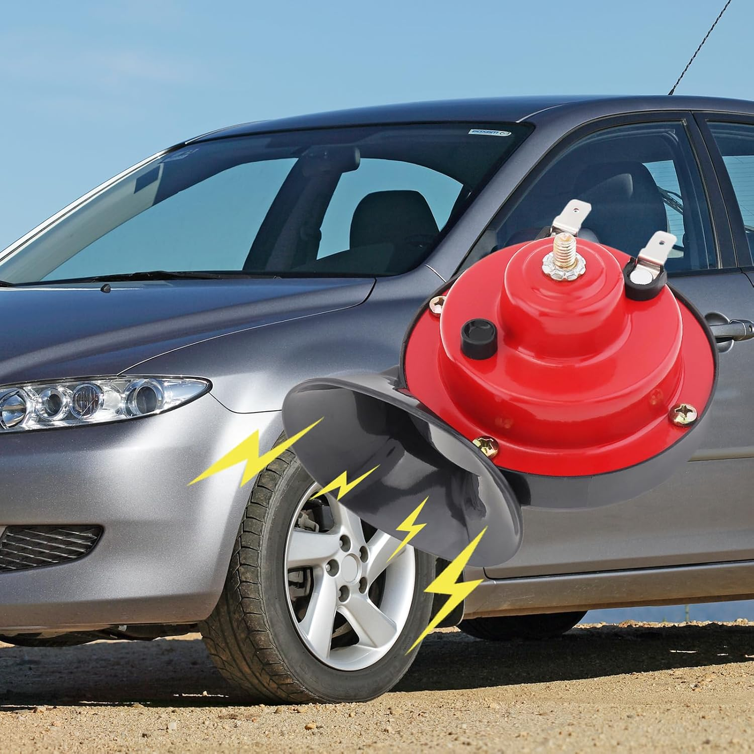 2Pcs 300Db Train Horn for Truck, 12V Waterproof Double Horn, Air Electric Snail Horn for Car, Truck, Motorcycle, Bike & Boat image number 1