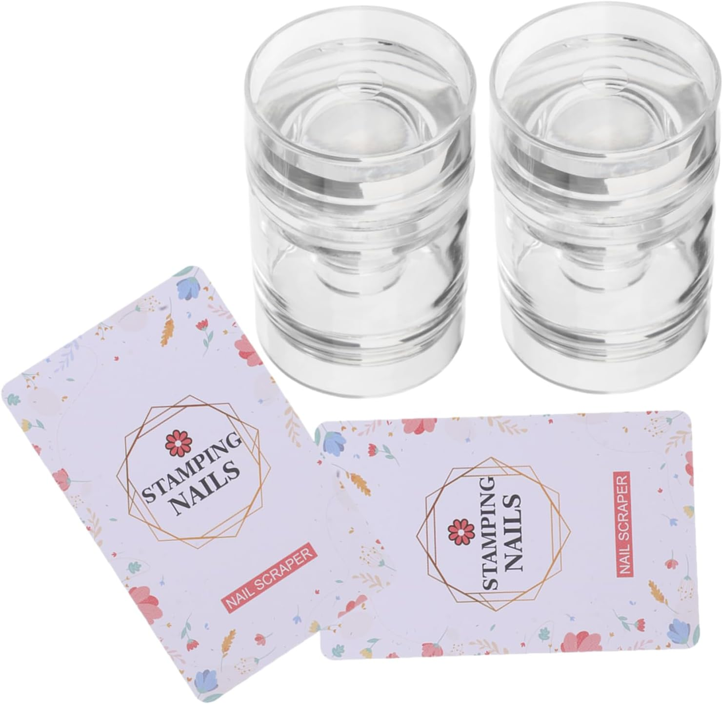 2Pcs Silicone Nail Stamping Kit Nail Printing Tools Soft Jelly Stamper for French Tip Manicure for Home Salon Use image number 2