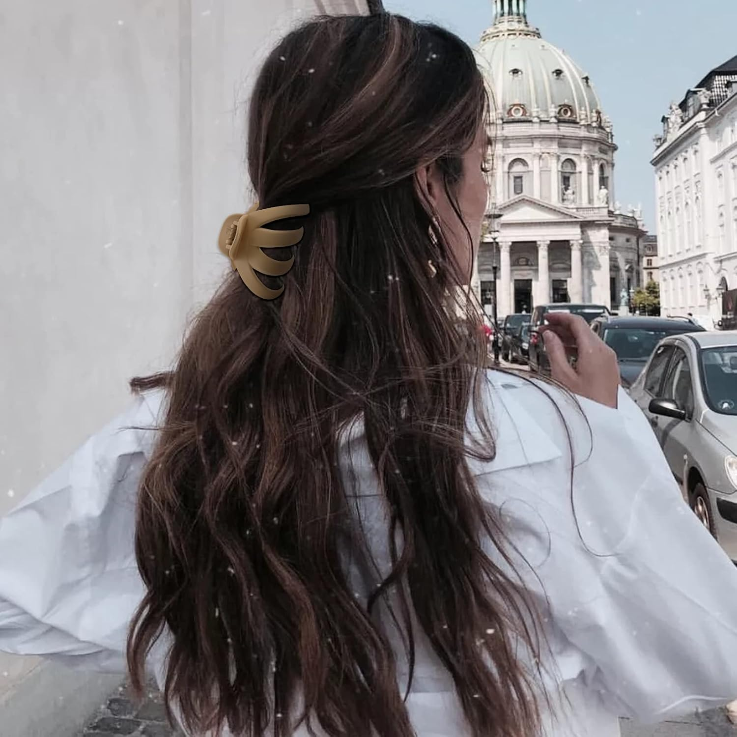 6 Pack Large Hair Clips for Thick Hair, Octopus Hair Claw Clip for Women Girls, 3.2'' Claw for Long Hair, Big Matte Jaw Clips Neutral Color, Strong Hold Jumbo Hair Clip for Gift