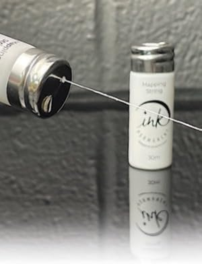 Ink Permanent White Brow Mapping String [2 X 100 Ft Bottles - 60 M] Pre-Inked Mapping String for Permanent Makeup and Microblading Supplies | Brow Mapping Kit | Mapping String for Brow Mapping