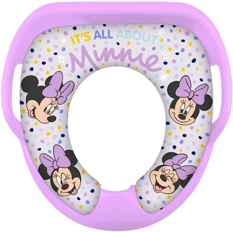 Disney Minnie Mouse Soft Padded Toilet Potty Training Seat, Pink and Purple, 31 X 28 Cm