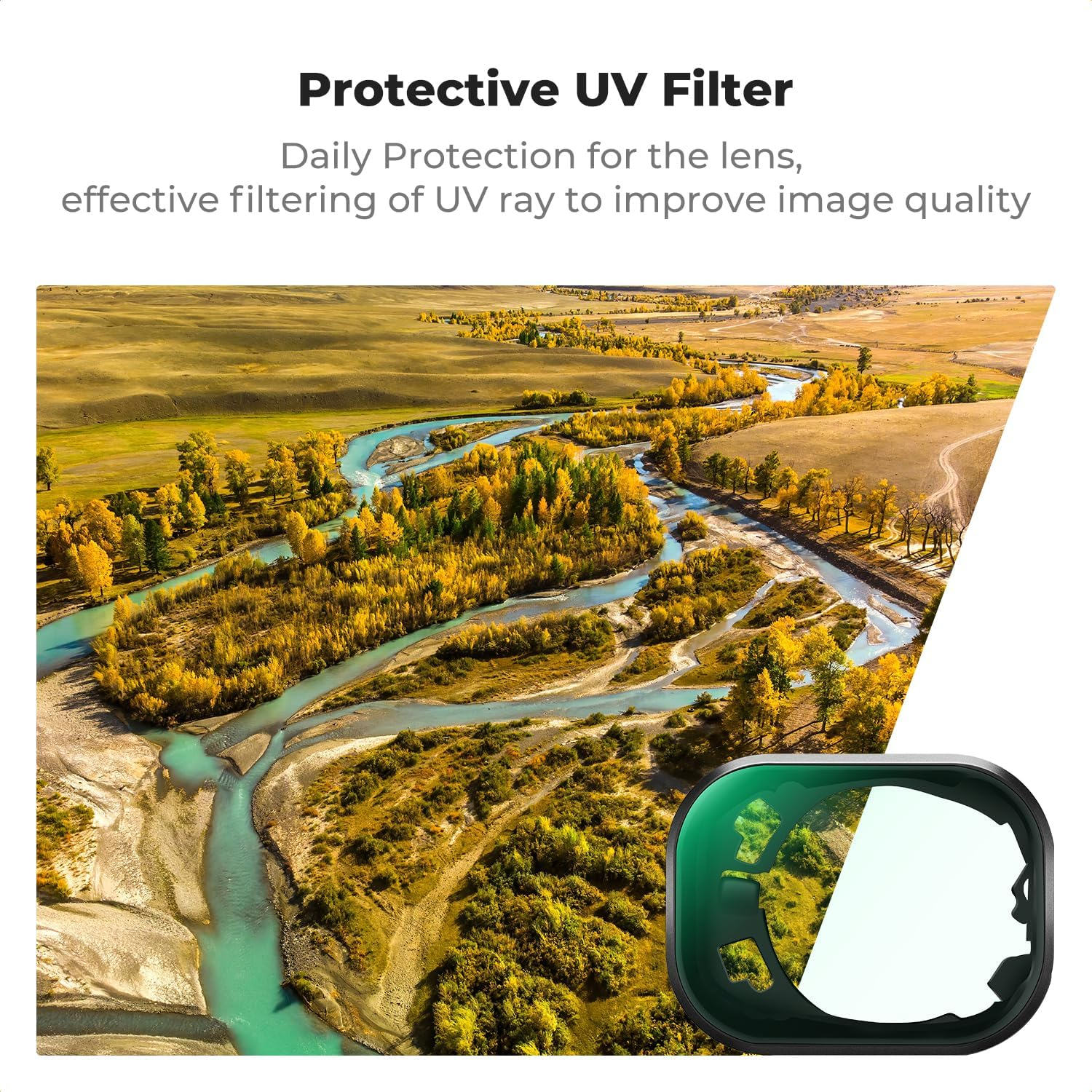 K&F Concept ND UV CPL Filters Kit Compatible with DJI Mini 4 Pro,4 Pack(Cpl+Uv+Nd8+Nd16)，Uv Filter Neutral Density Filter Multi-Coated Optical Glass Filter Drone Camera Accessories image number 6