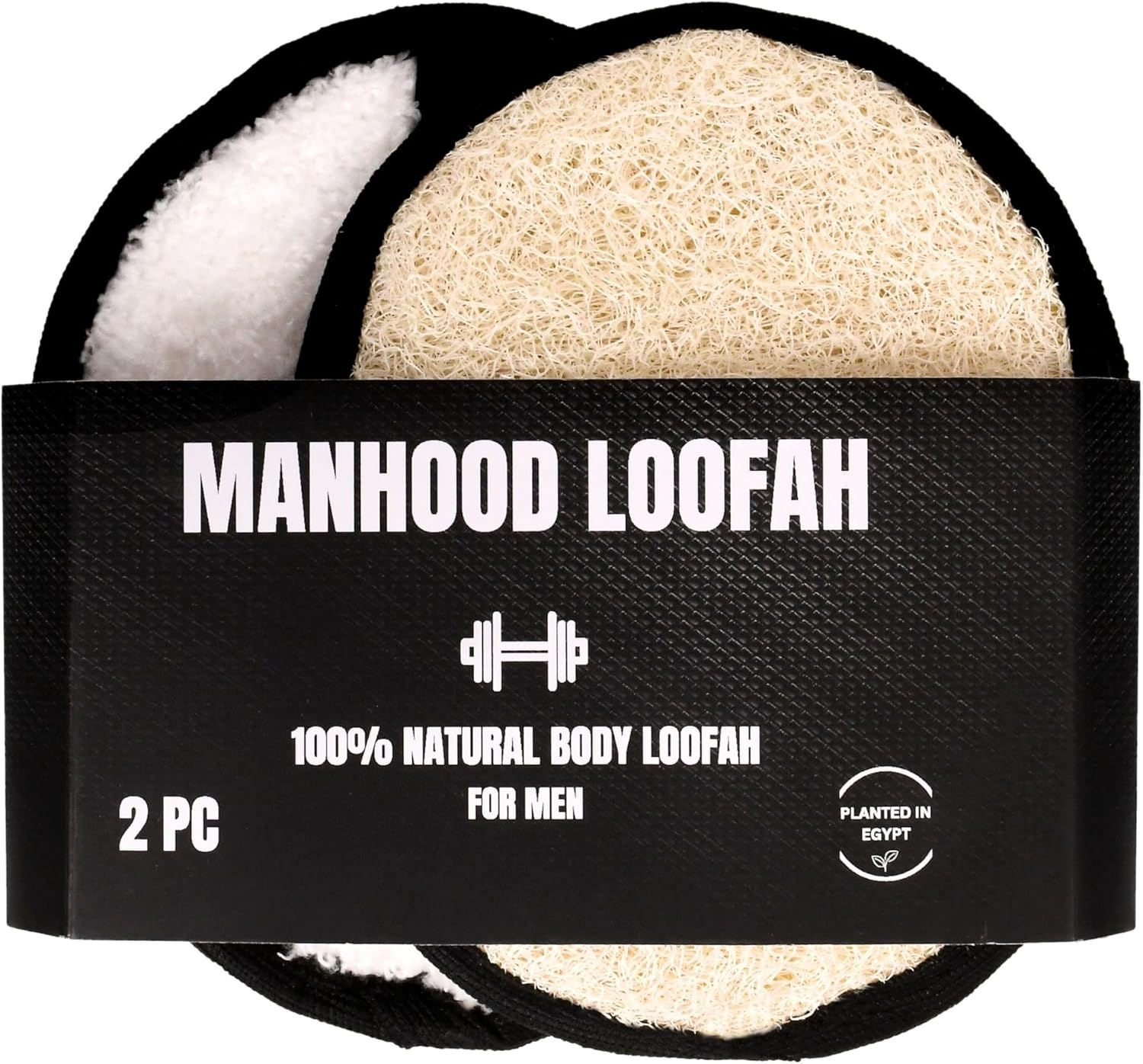 Rugged Natural Shower Loofah for Men - Tough Eco-Friendly Exfoliating Body Scrubbers, Durable & Gentle Terry Towel Cloth Pad for Manly Skin Care - Lufas, Luffa, Loufas Sponges image number 5