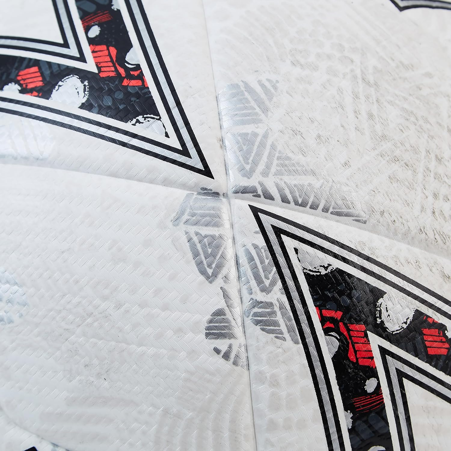 Mitre Ultimatch One Football Enhanced Control Extra Durability Extra Accuracy Ball White Blood Orange Pitch Green Black image number 4