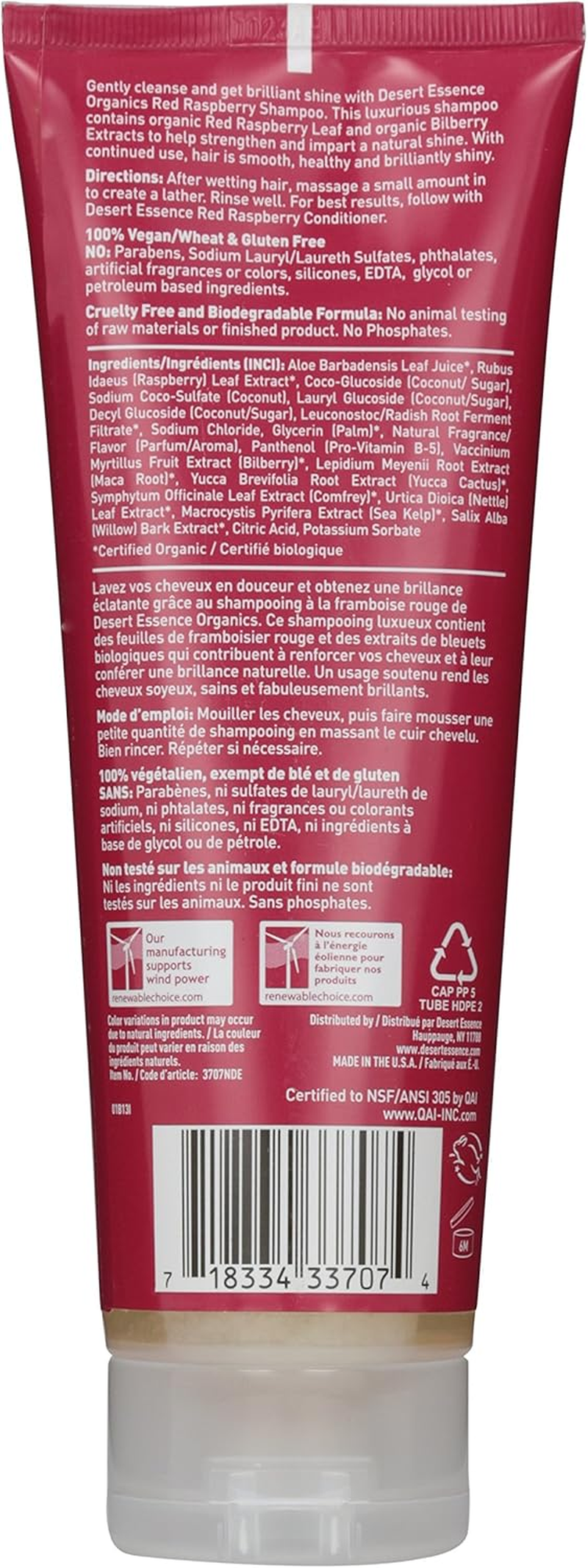 Desert Essence - Organics Shampoo for Shine Enhancing Red Raspberry - 8 Oz. image number 2